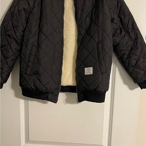 SHEIN Black Quilted Kids Puffer Jacket